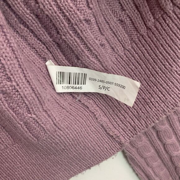 Ladies Womens Chunky Cable Knitted Cropped Cardigan 3 Button Long Sleeves Small - Picture 5 of 5